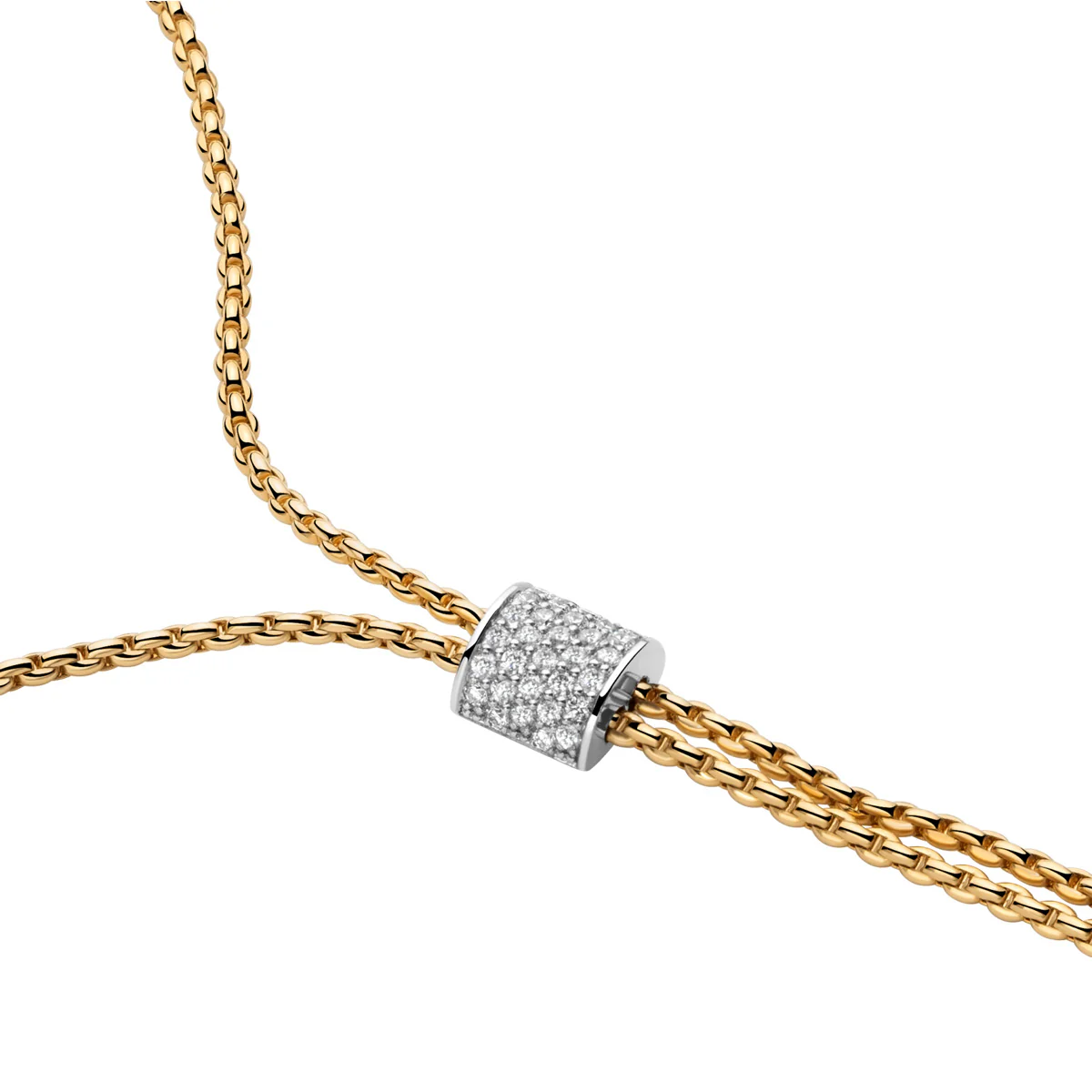 Aria 18ct Yellow Gold Slider Necklace with Pavé Diamonds - Image 3