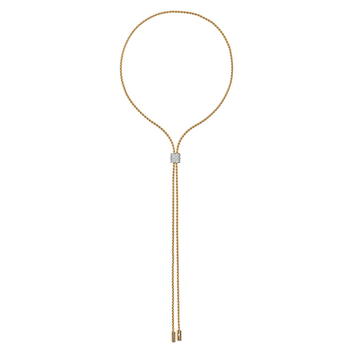 Aria 18ct Yellow Gold Slider Necklace with Pavé Diamonds - Image 4