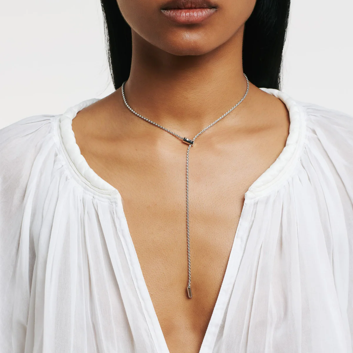 Aria Collection 18ct Yellow Gold Adjustable Lariat Necklace - Image 5