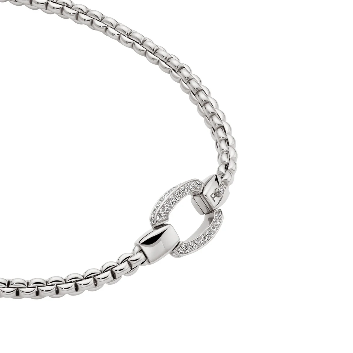 Eka 18ct White Gold Flex'it Necklace With Diamond Pave Clasp - Image 2
