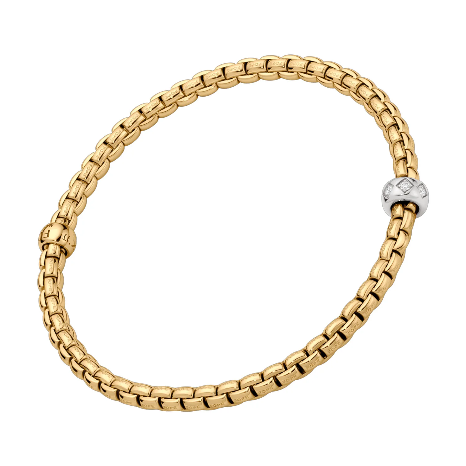 Eka Flex'it 18ct Yellow Gold Bracelet with Rhombus Set Diamonds - Image 2
