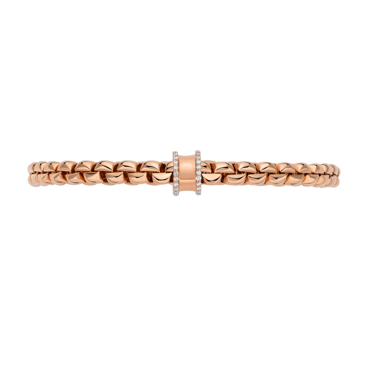 Eka 18ct Rose Gold Bracelet With Diamond Pavé Set Rondel - Image 2