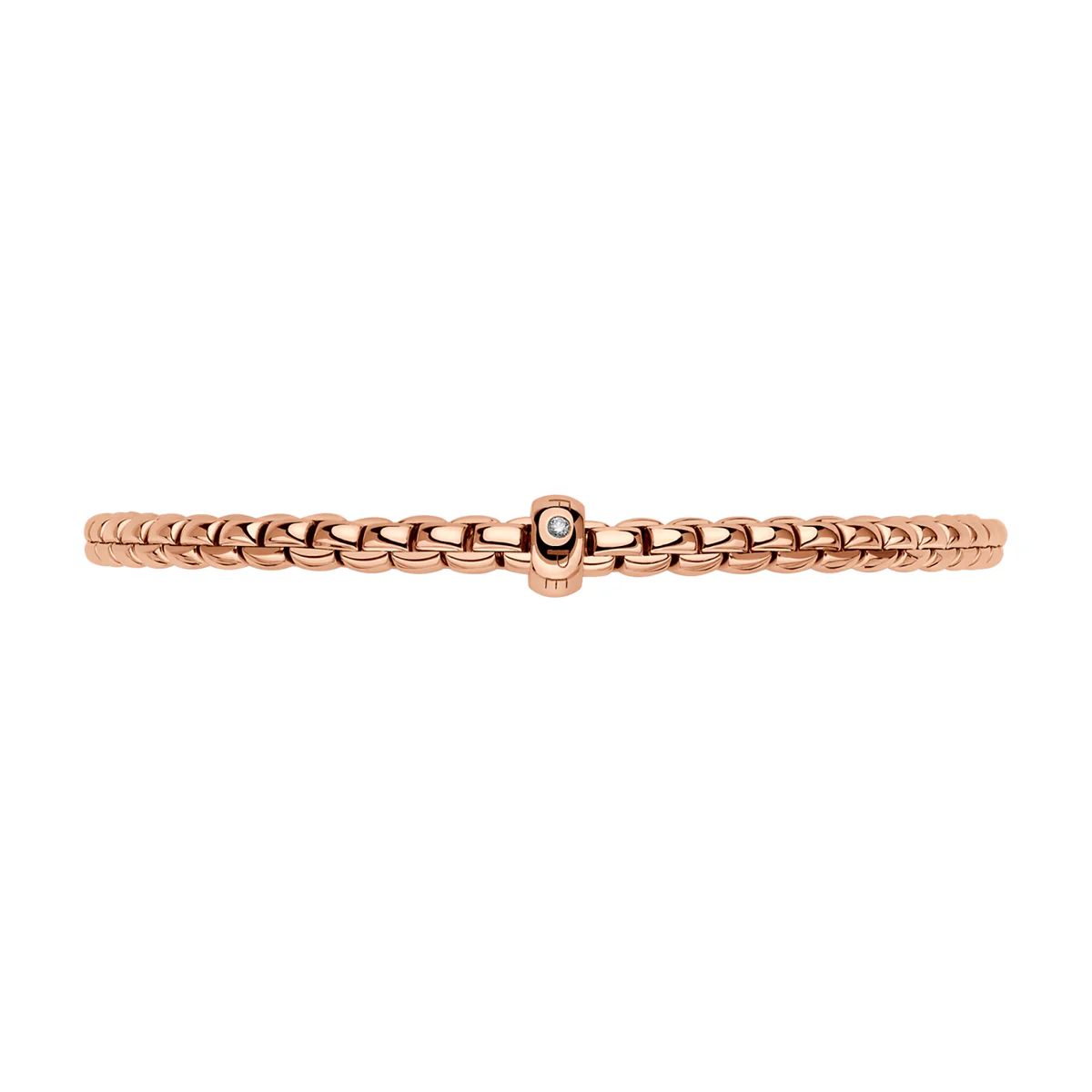 Eka 18ct Rose Gold Bracelet With Single Diamond Rondel - Image 2