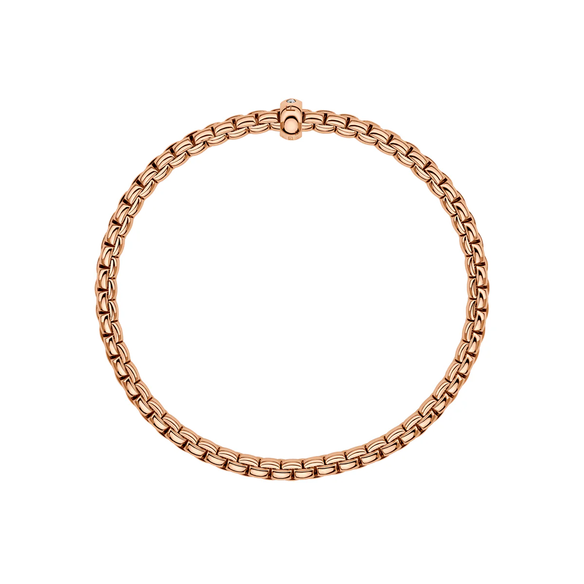 Eka 18ct Rose Gold Bracelet With Single Diamond Rondel - Image 3