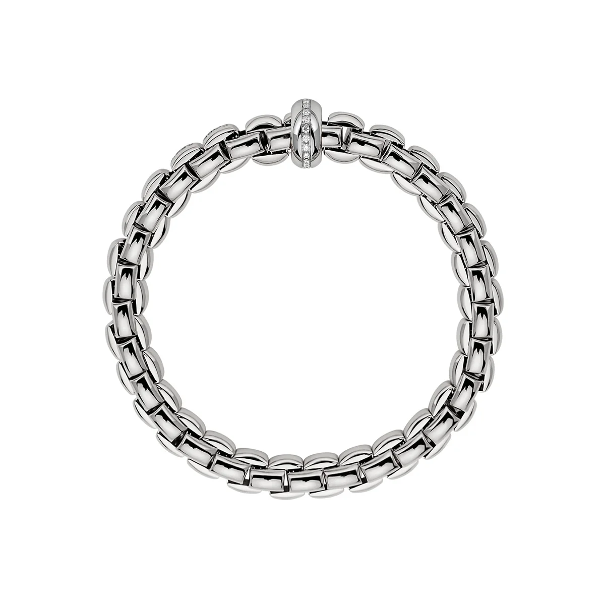 Eka 18ct White Gold Bracelet With Diamond Set Rondel - Image 3