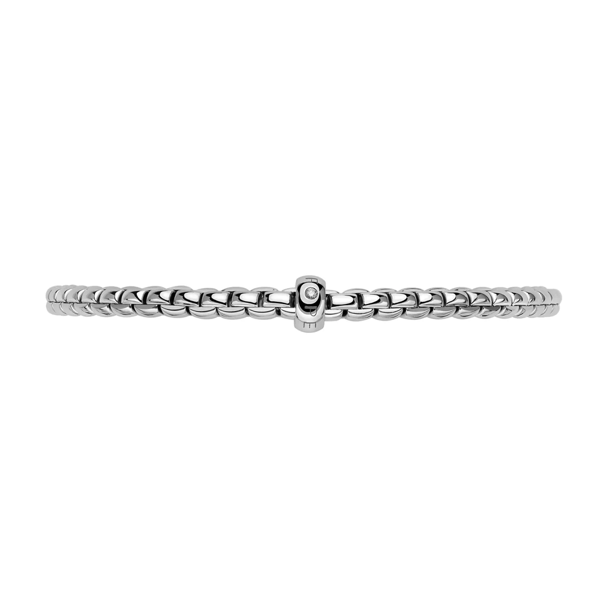 Eka 18ct White Gold Bracelet With Single Diamond Rondel - Image 2