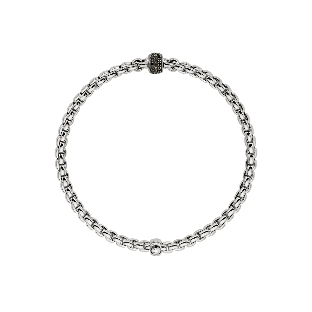 Eka 18ct White Gold Bracelet With Pavé Set Black Diamonds - Image 3