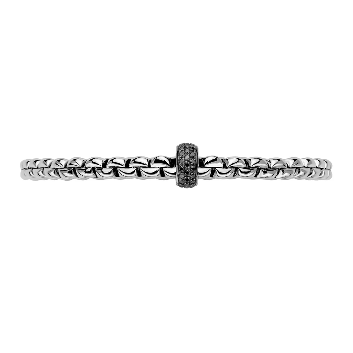 Eka 18ct White Gold Bracelet With Pavé Set Black Diamonds - Image 2