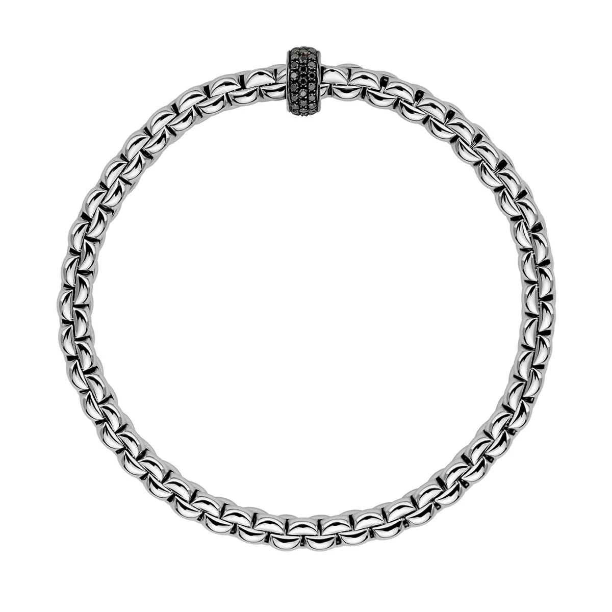Eka 18ct White Gold Bracelet With Pavé Set Black Diamonds - Image 3