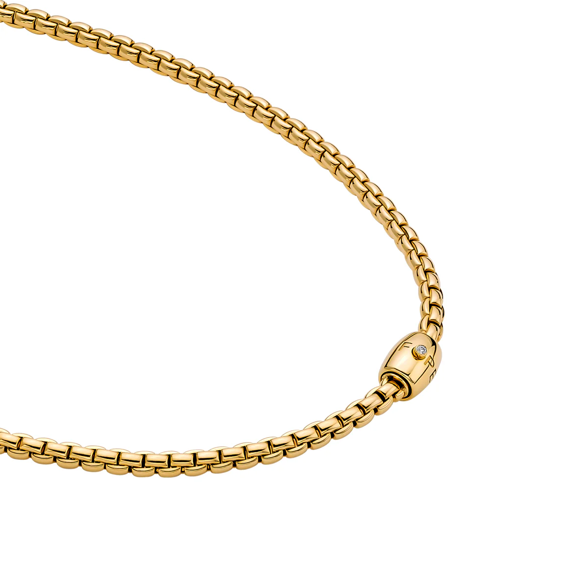 Eka 18ct Yellow Gold Necklace With Diamond Set Ornamental Clasp - Image 2