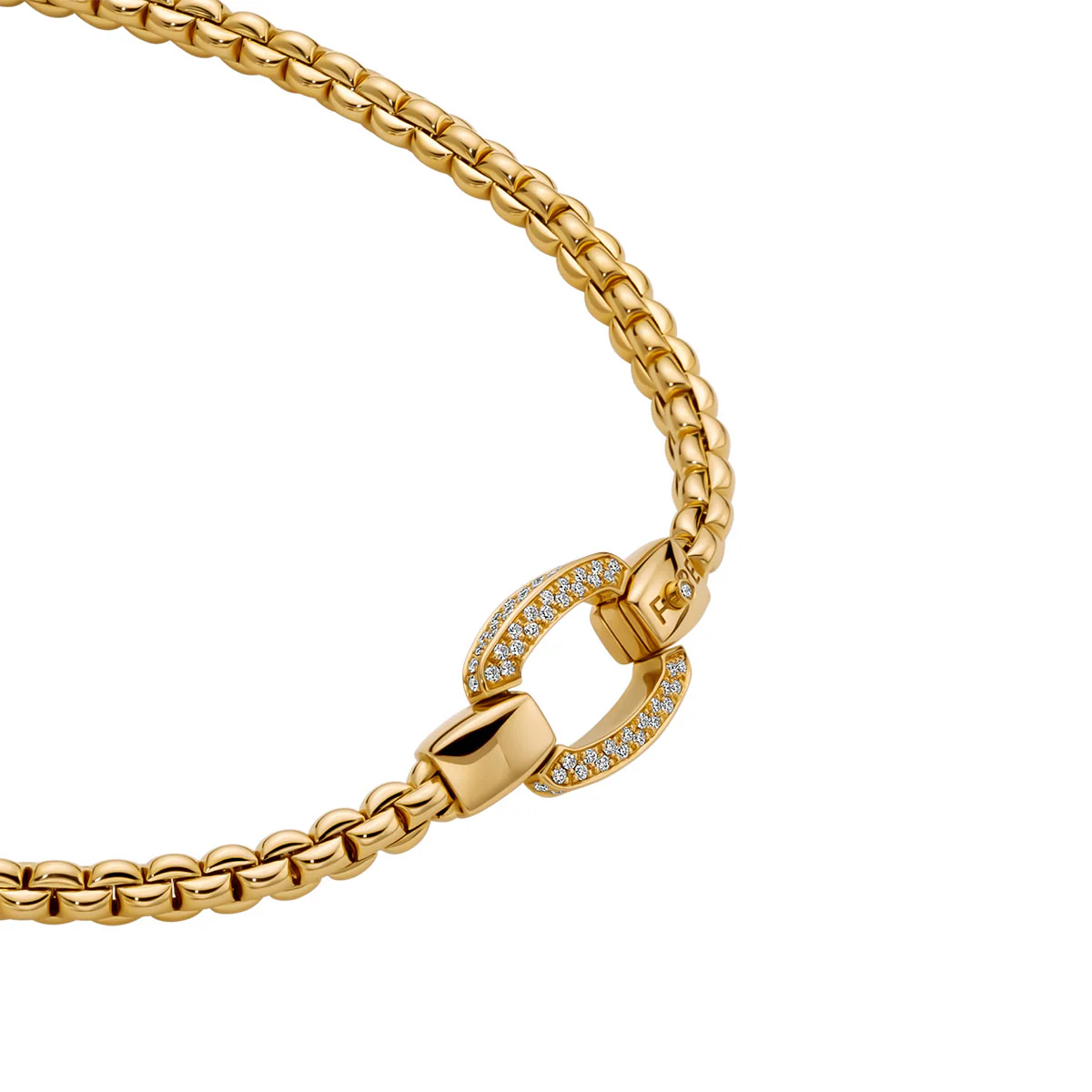 Eka 18ct Yellow Gold Necklace With Diamond Pavé Clasp - Image 2