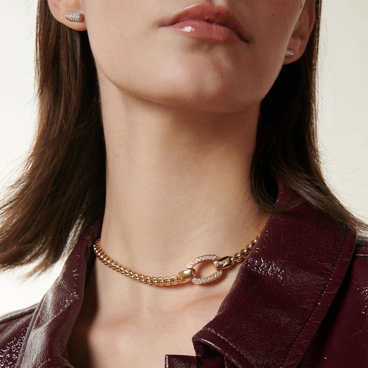 Eka 18ct Yellow Gold Necklace With Diamond Pavé Clasp - Image 3