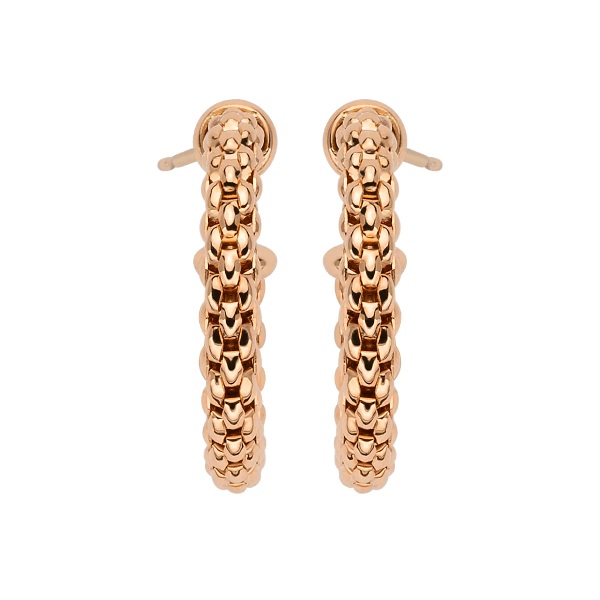 Essentials 18ct Rose Gold Hoop Earrings - Image 2