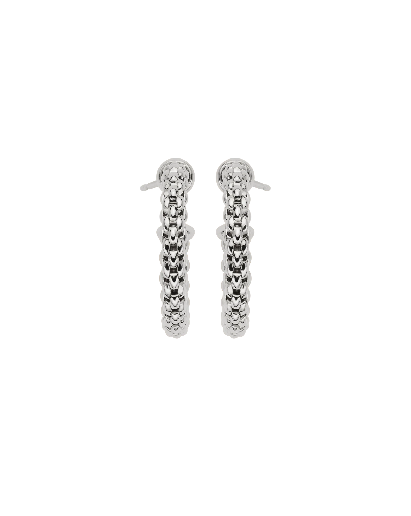 Essentials 18ct White Gold Hoop Earrings - Image 2