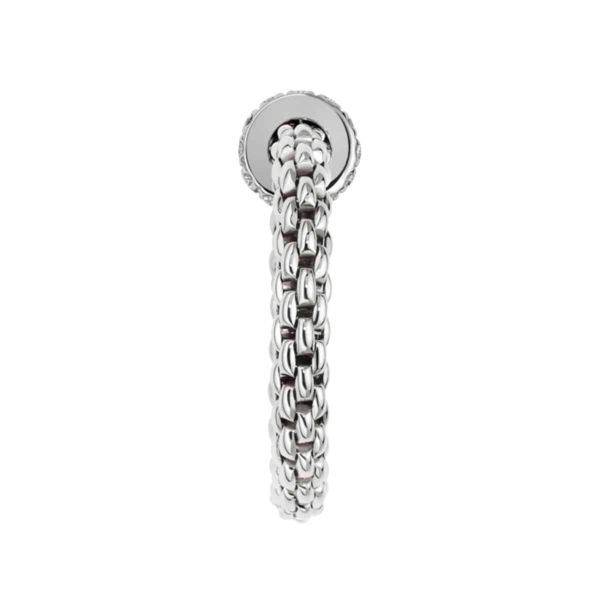 Flex'it Solo 18ct White Gold Ring With One Plain & One Diamond Set Rondel - Image 4