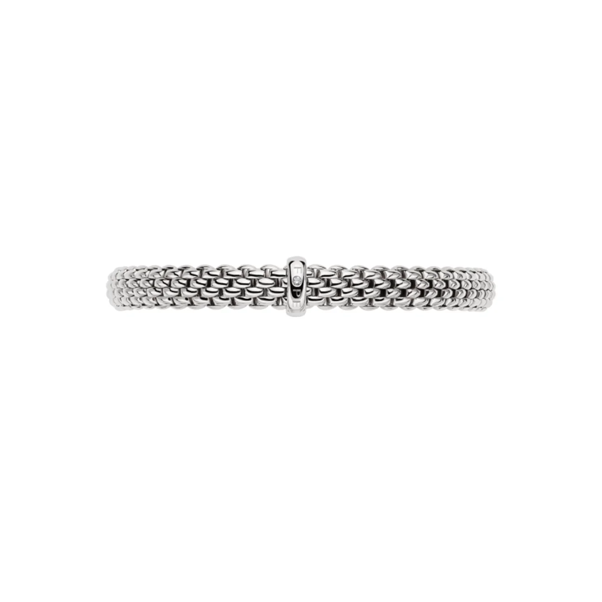 Vendome 18ct White Gold Bracelet With Single Diamond Set Rondel - Image 3