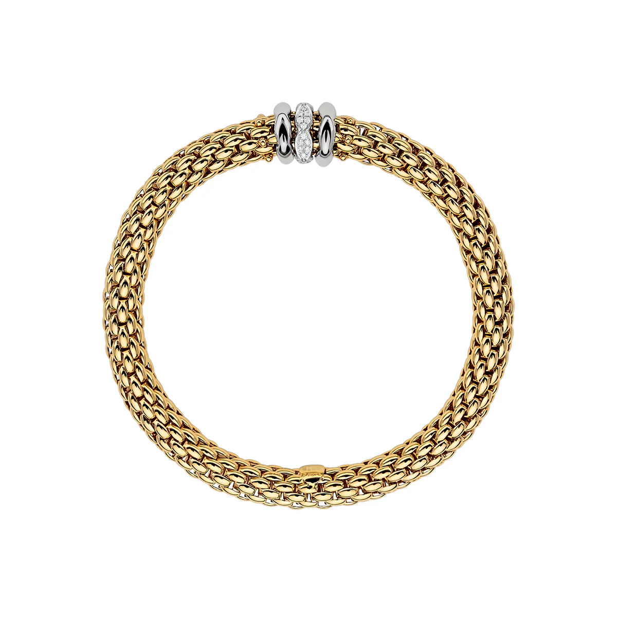 Love Nest 18ct Yellow Gold Bracelet With Diamond & Polished Shaped Rondels - Image 3