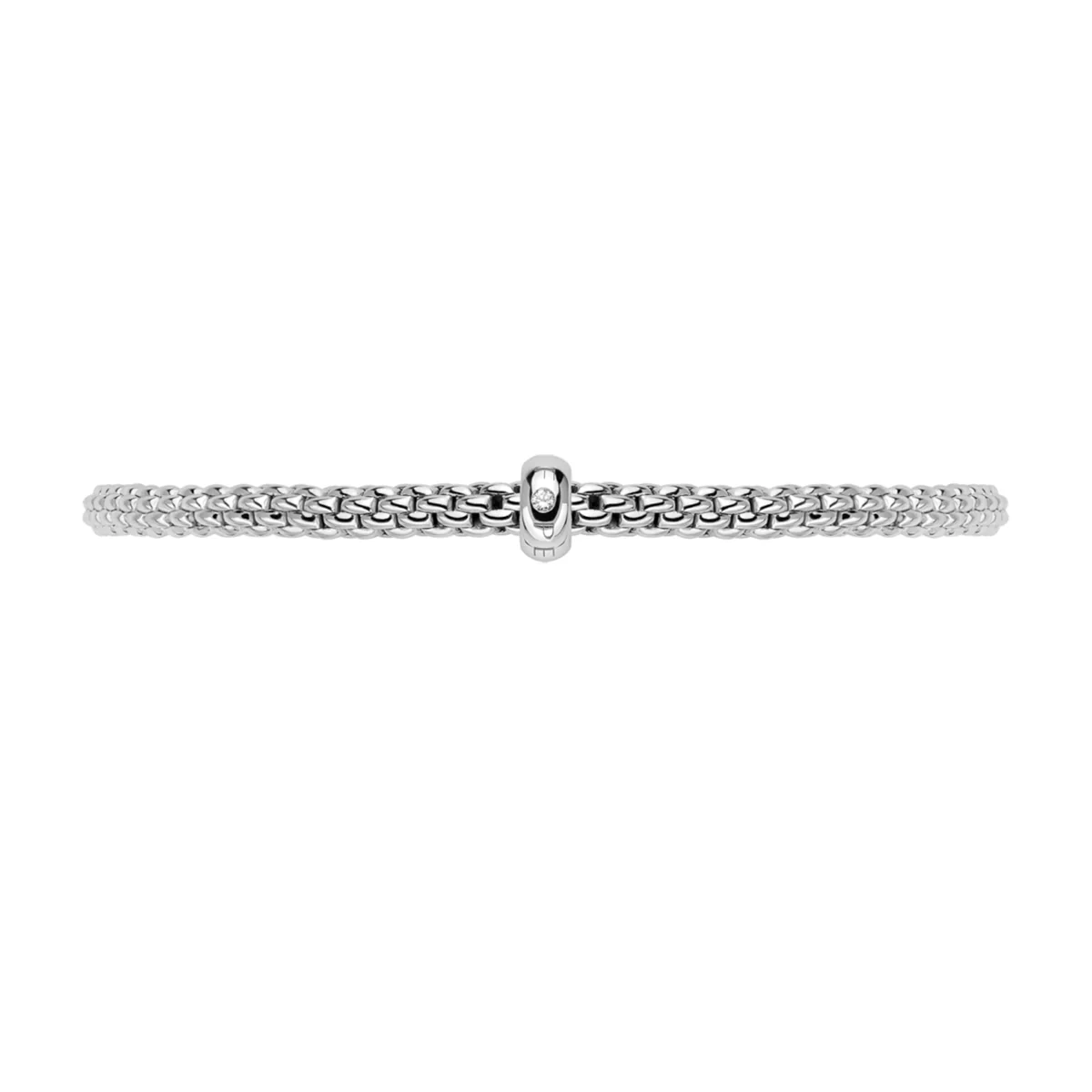 Prima 18ct White Gold Bracelet With Single Diamond Rondel - Image 2