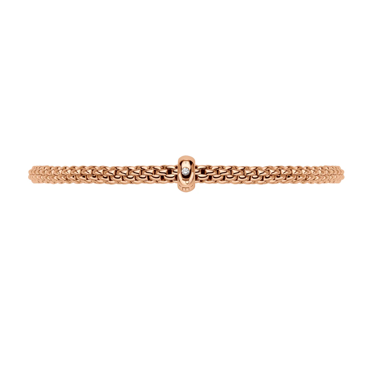 Prima 18ct Rose Gold Bracelet With Single Diamond Rondel - Image 2