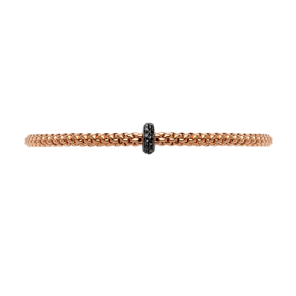 Prima 18ct Rose Gold Bracelet With Pavé Set Black Diamonds - Image 2
