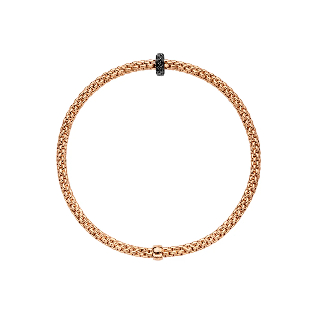Prima 18ct Rose Gold Bracelet With Pavé Set Black Diamonds - Image 3