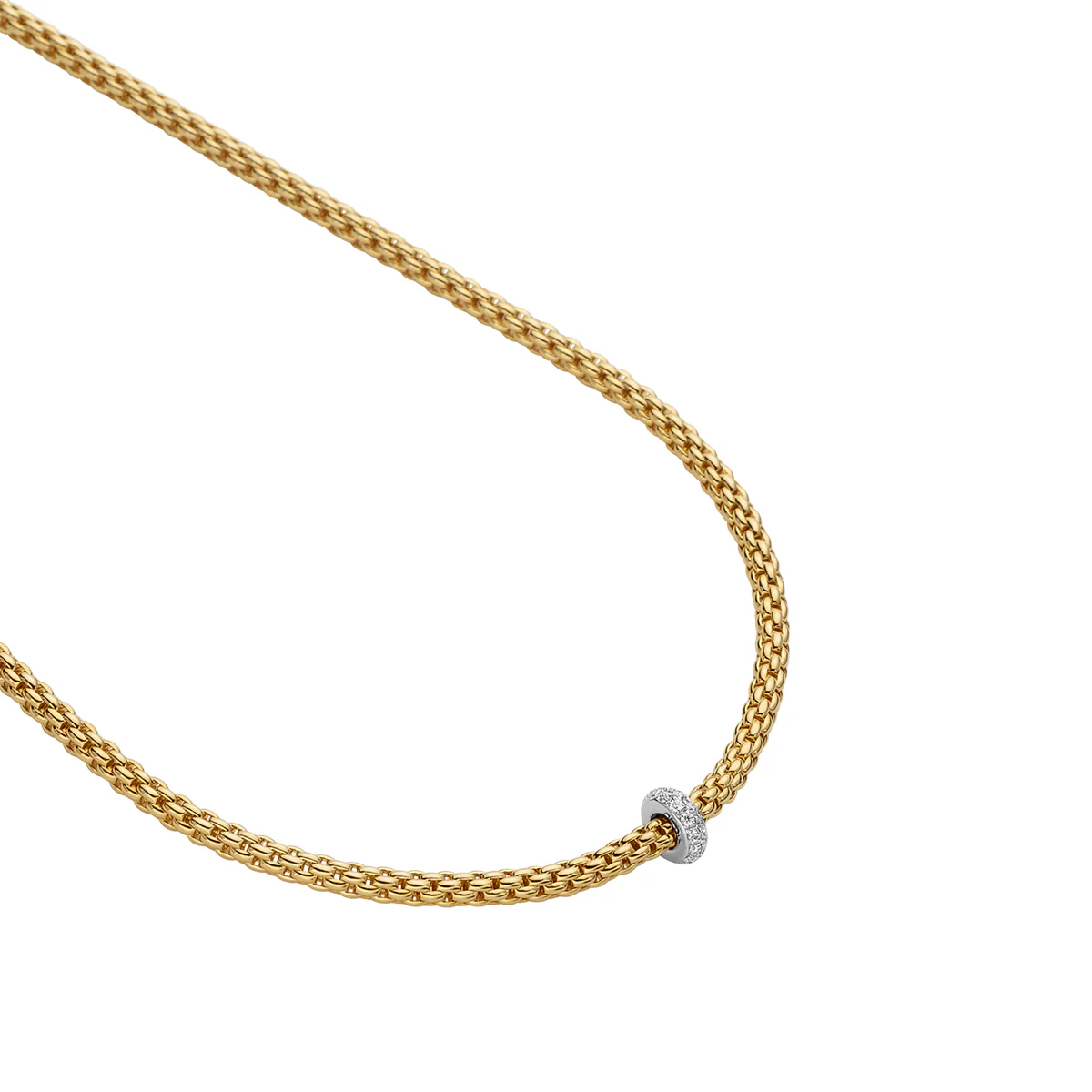 Prima 18ct Yellow Gold Necklace With Pavé Diamond Set Rondel - Image 2
