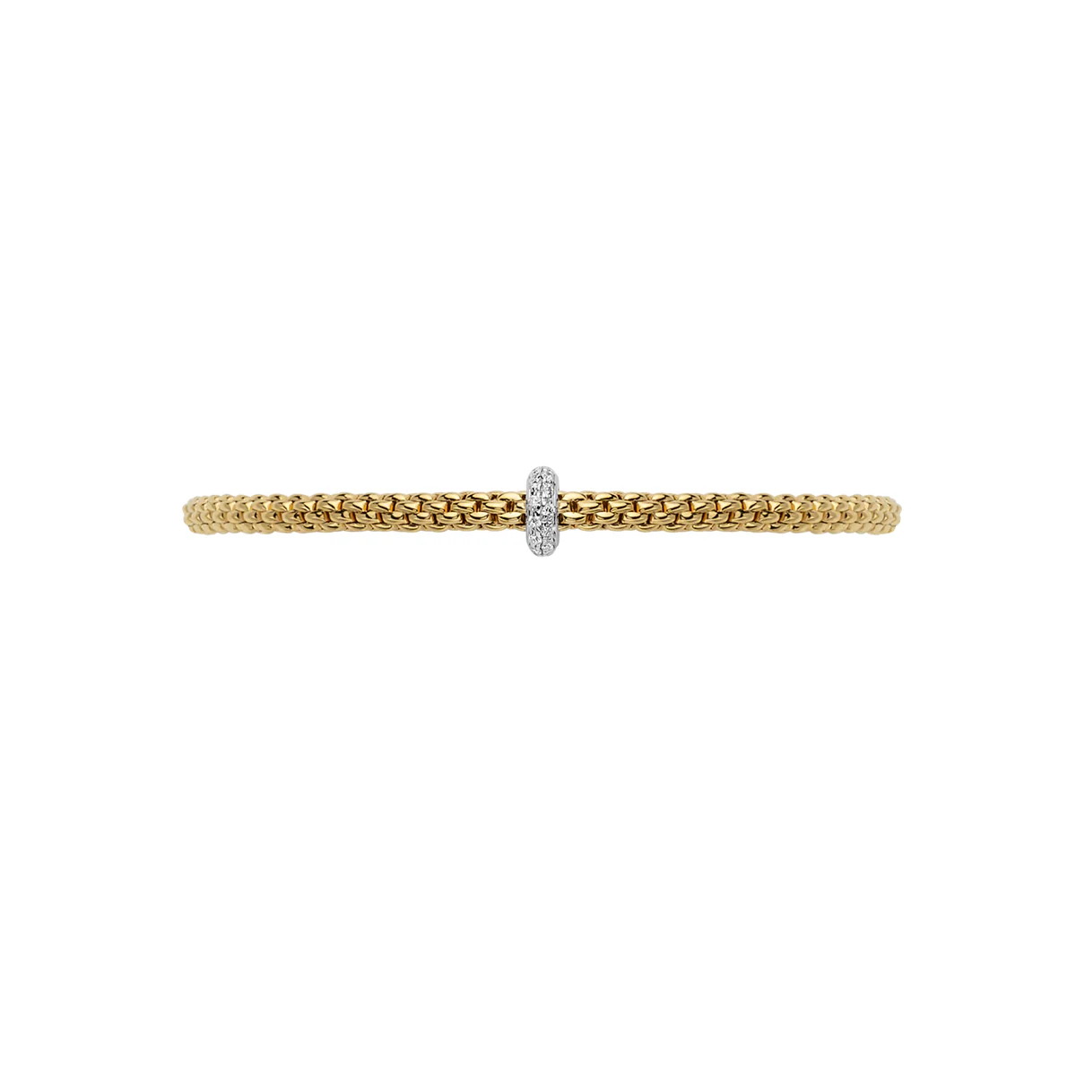 Prima 18ct Yellow Gold Bracelet With Pavé Diamond Set Rondel - Image 2