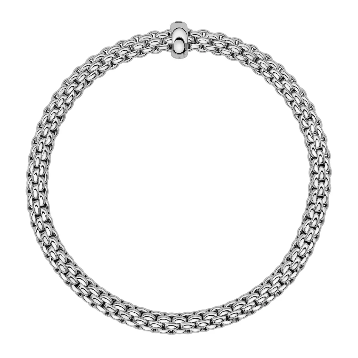 Solo 18ct White Gold Bracelet With Single Black Diamond Set Rondel - Image 2