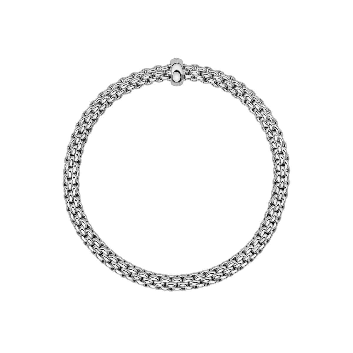 Solo 18ct White Gold Bracelet With Single Diamond Set Rondel - Image 3