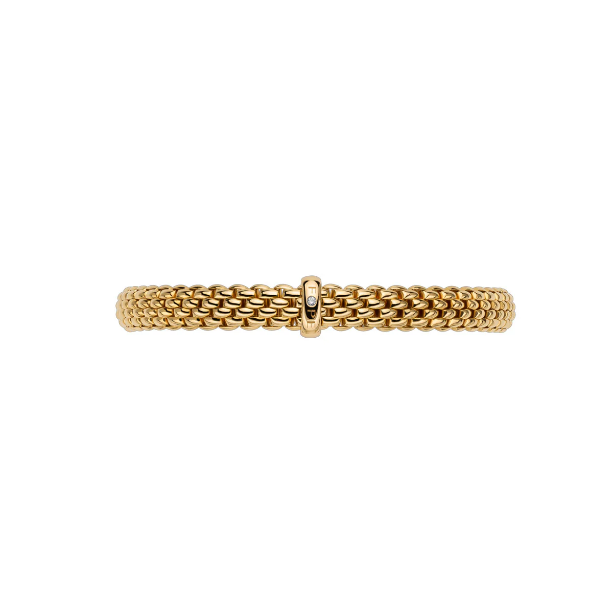 Vendome 18ct Yellow Gold Bracelet With Single Diamond Set Rondel - Image 3
