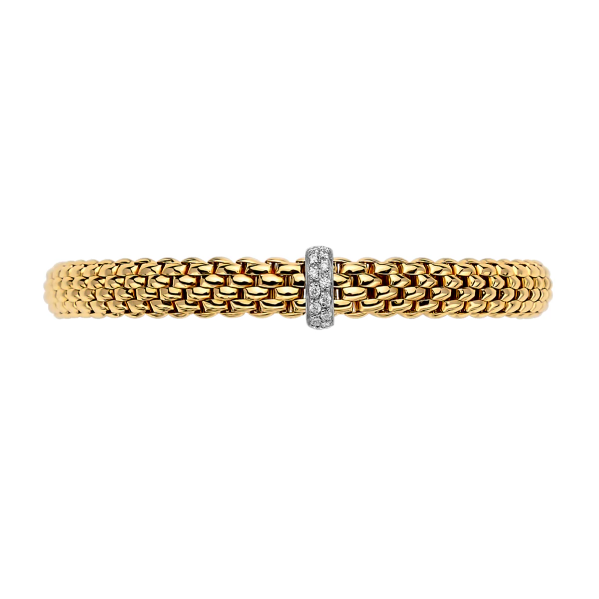 Vendôme 18ct Yellow Gold Bracelet With Pavé Set Diamonds - Image 2