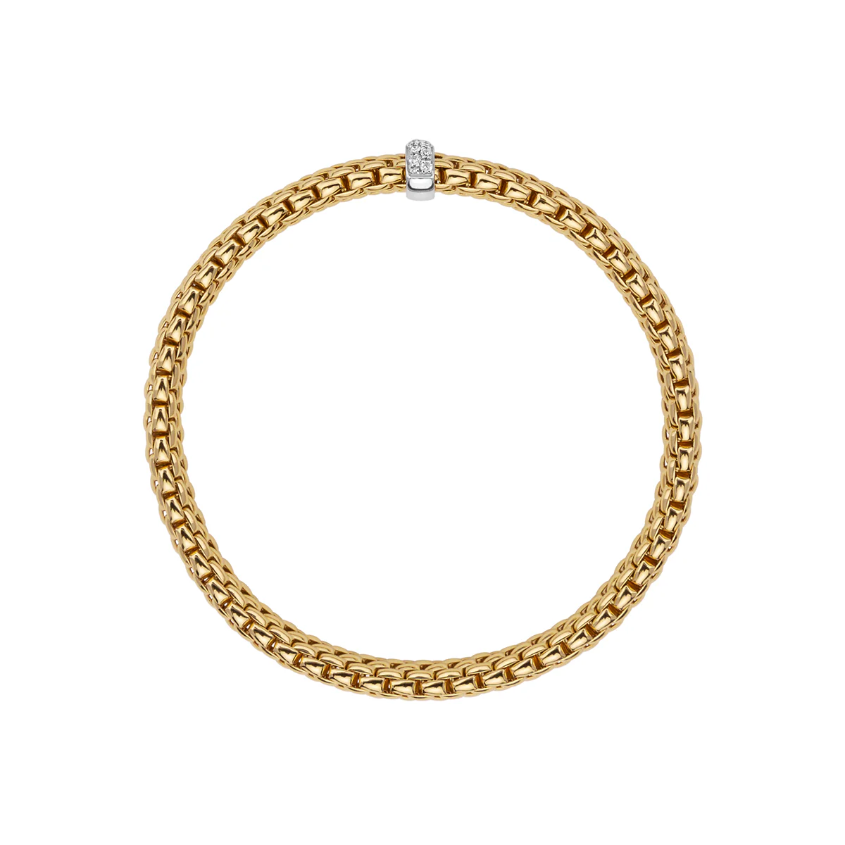 Vendôme 18ct Yellow Gold Bracelet With Pavé Set Diamonds - Image 3