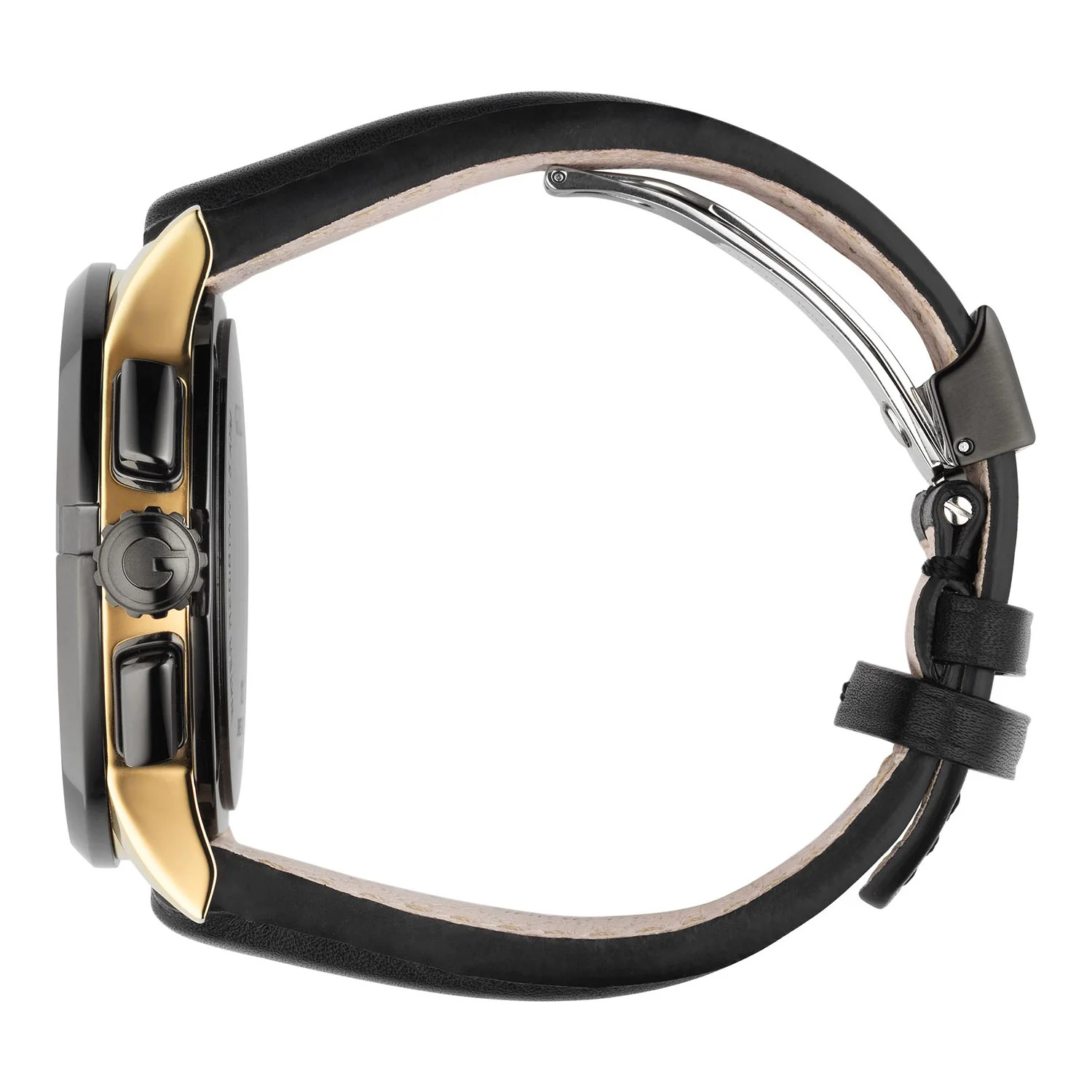 G-Chrono Quartz 44mm Black PVD Case Black Dial Strap Watch - Image 3