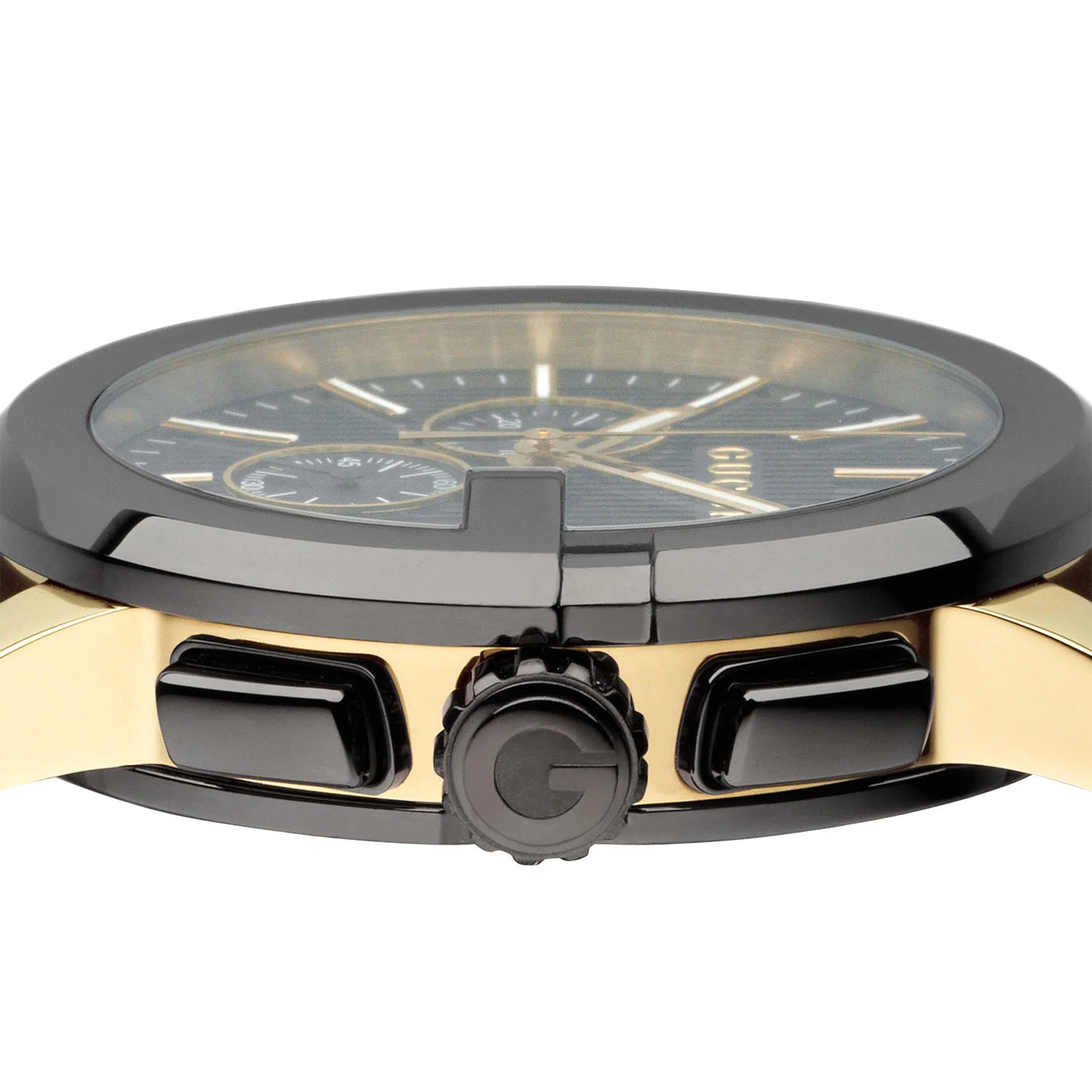 G-Chrono Quartz 44mm Black PVD Case Black Dial Strap Watch - Image 5