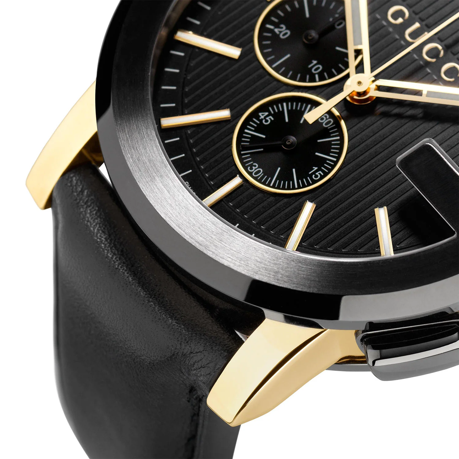 G-Chrono Quartz 44mm Black PVD Case Black Dial Strap Watch - Image 8