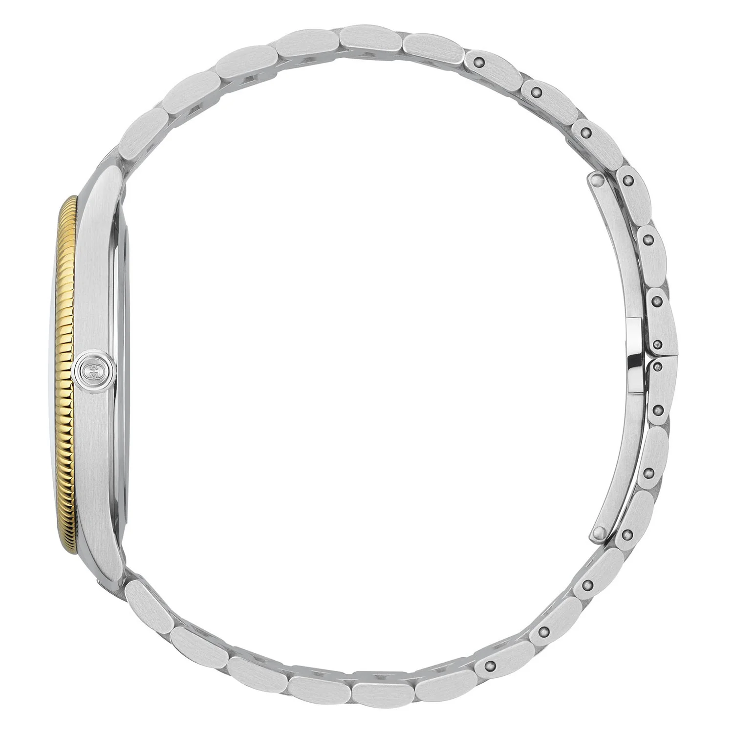 G-Timeless Quartz 38mm Stainless Steel Silver Dial Gold Plated Bezel Bracelet Watch - Image 3