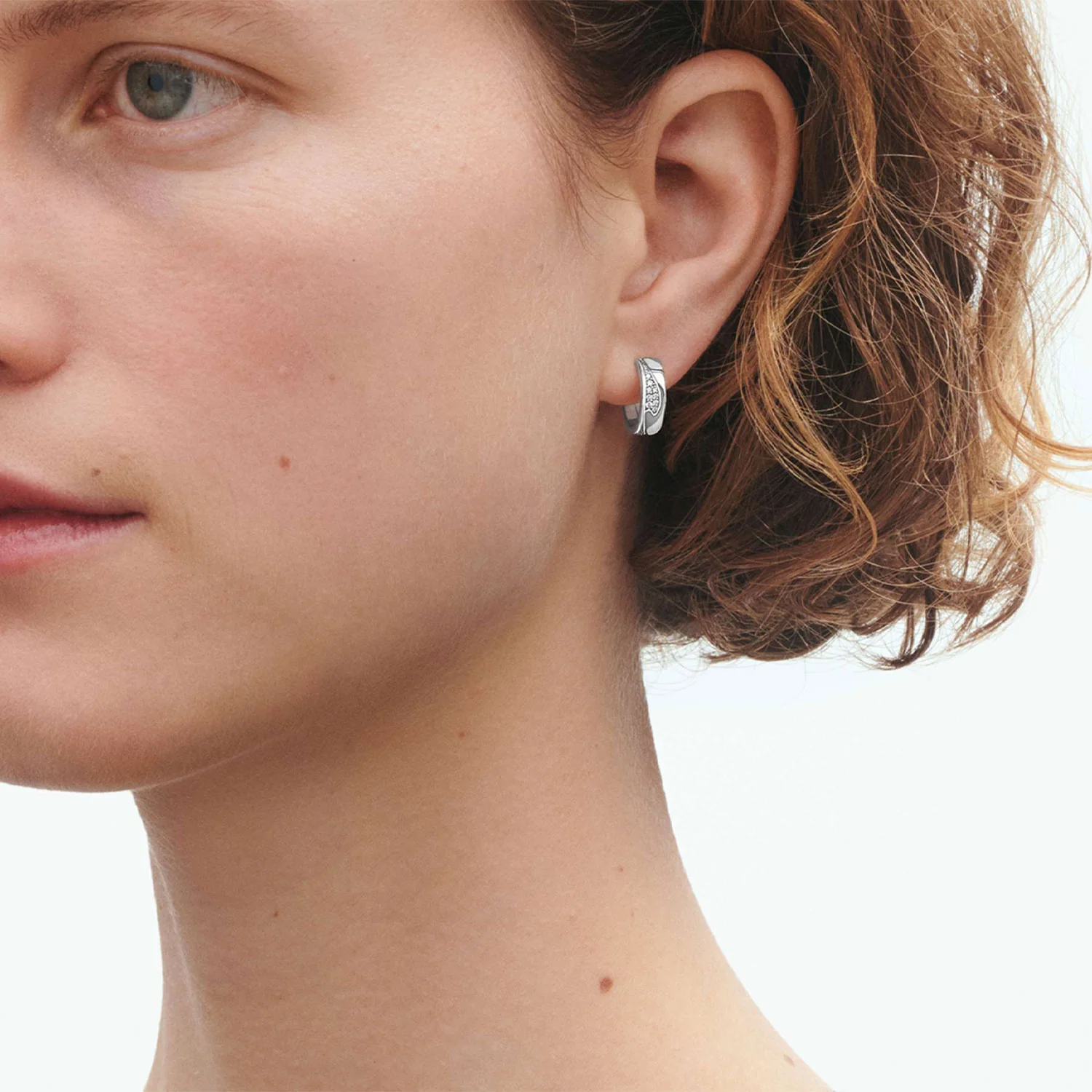 Fusion 18ct White Gold Diamond Set Hoop Earrings - Image 3