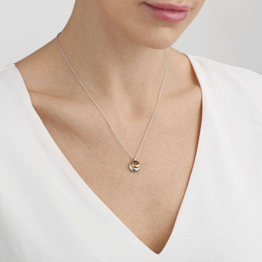 Curve Sterling Silver And 18ct Yellow Gold Necklace - Image 2
