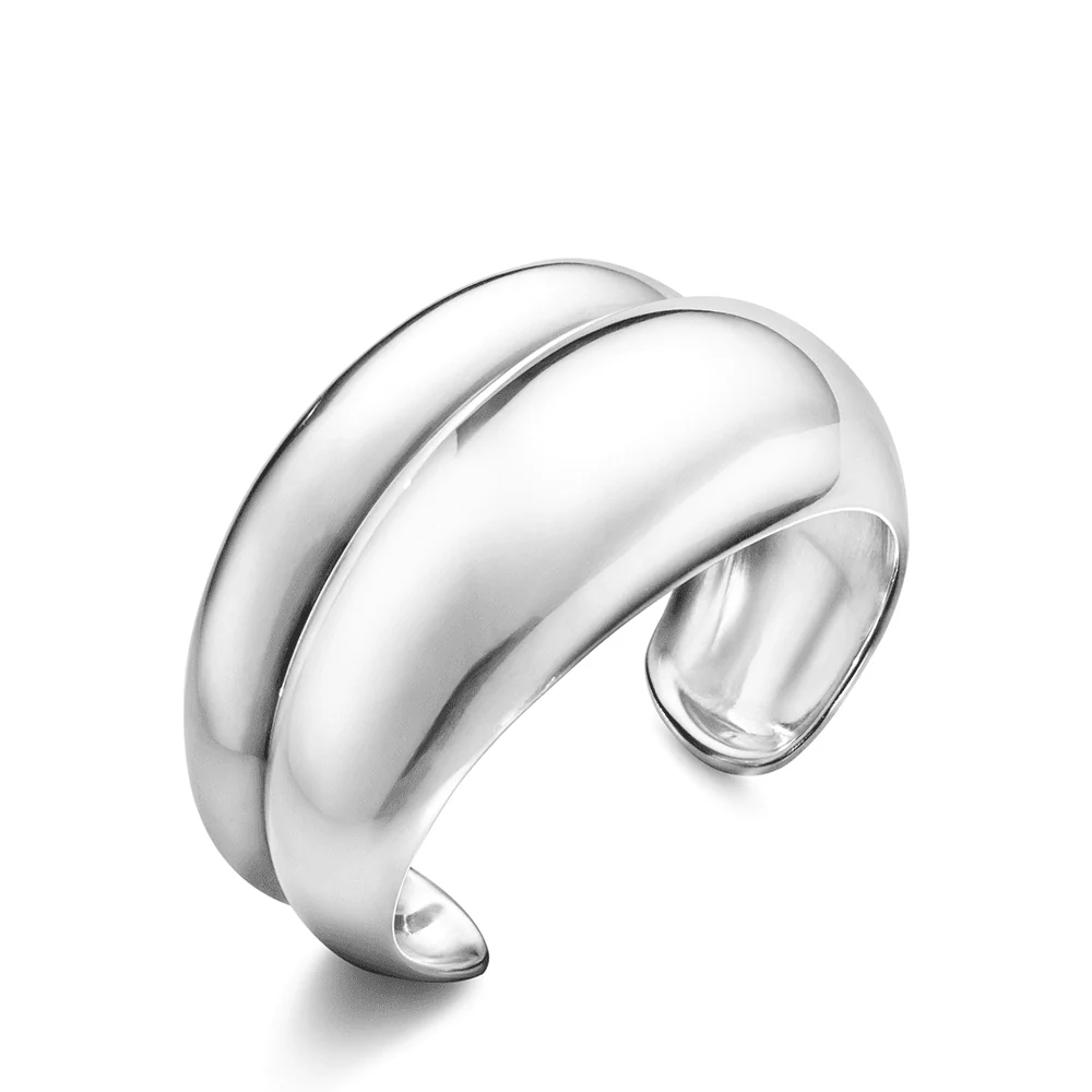 Curve Sterling Silver Medium Bangle - Image 2