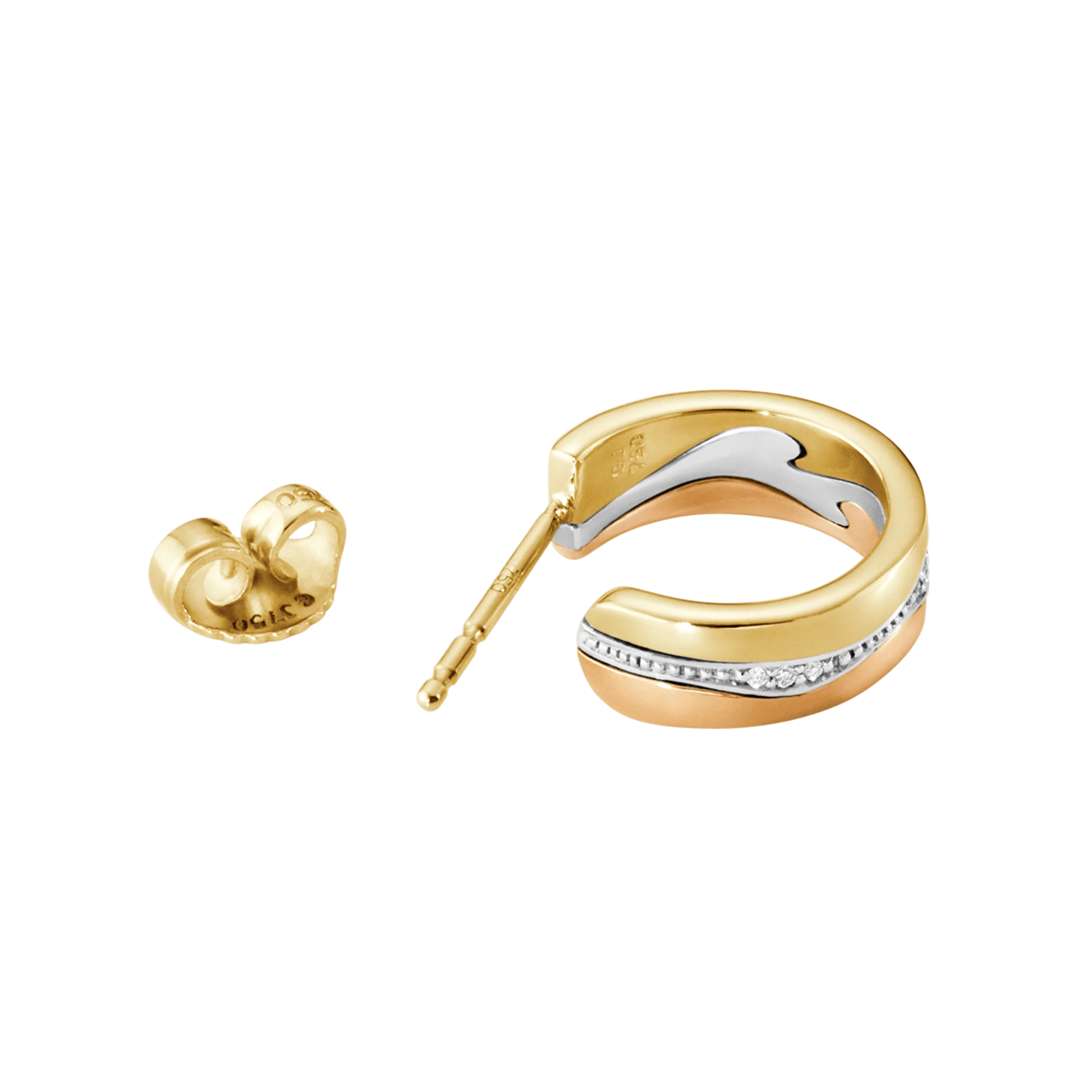 Fusion 18ct Gold Diamond Set Hoop Earrings - Image 4