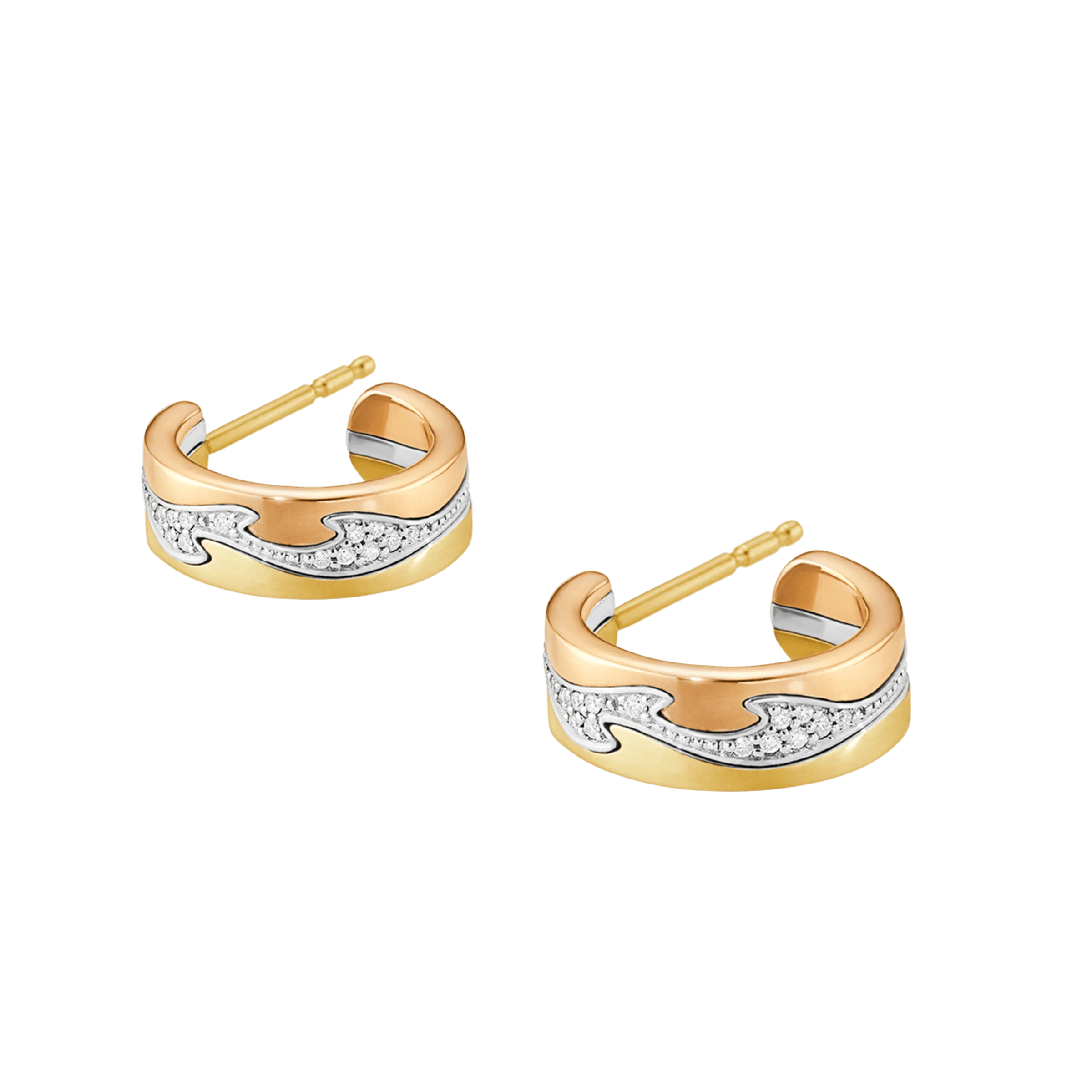 Fusion 18ct Gold Diamond Set Hoop Earrings - Image 5