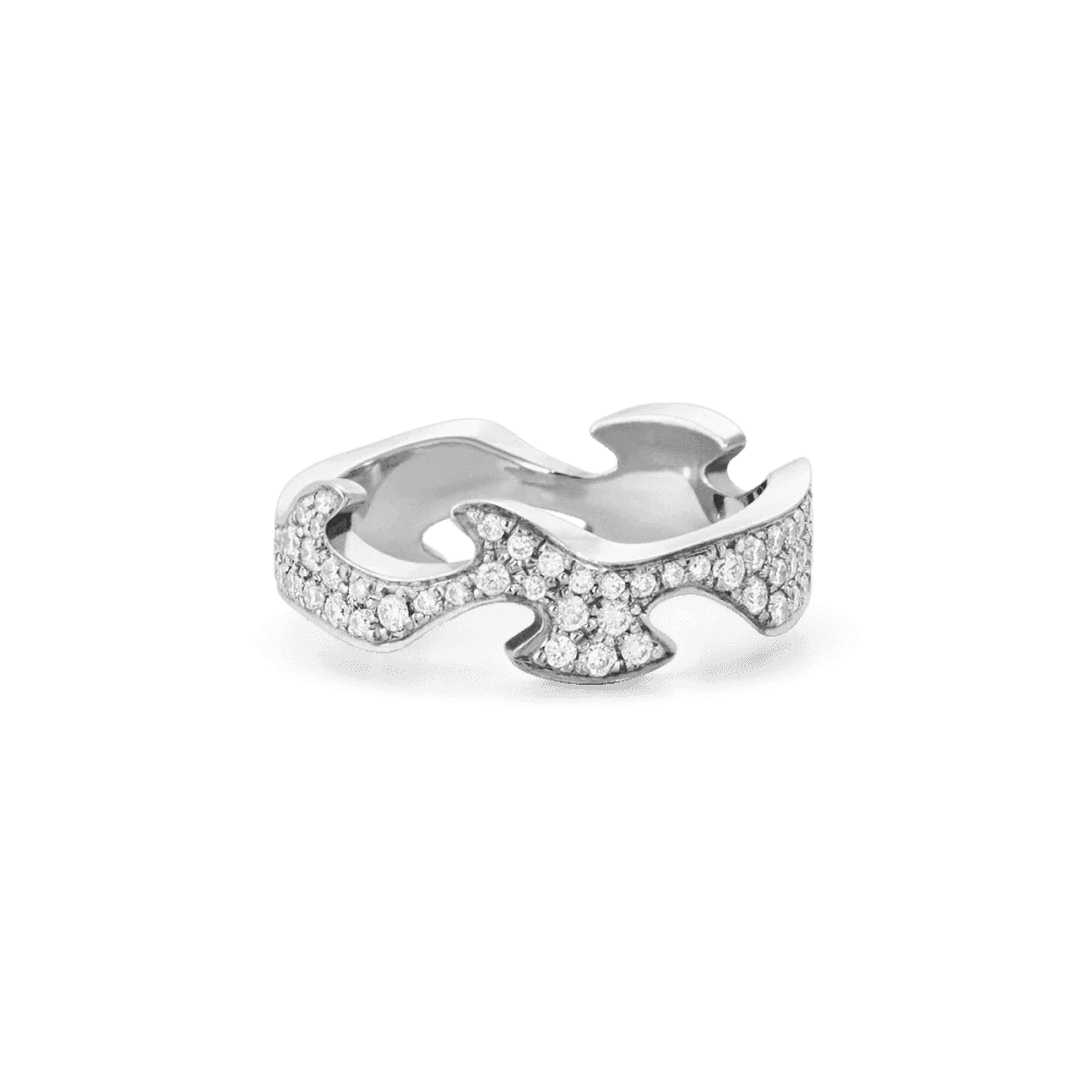 Fusion 18ct White Gold Pave Diamond Set Centre Ring - Image 3
