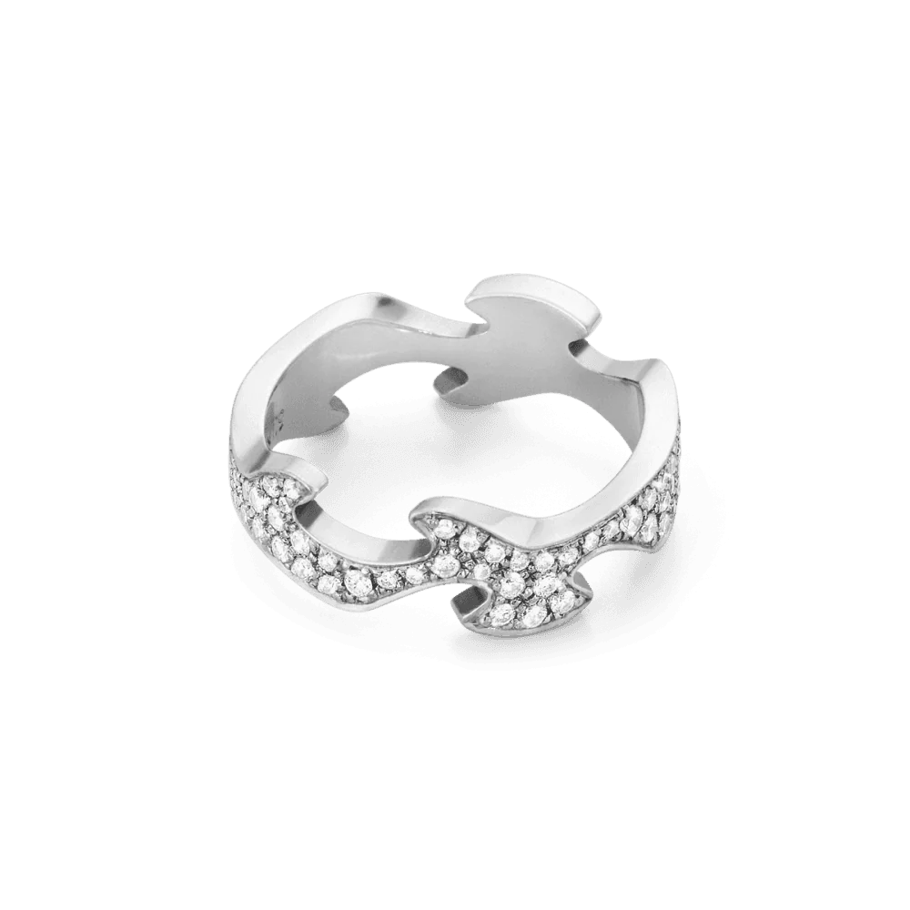 Fusion 18ct White Gold Pave Diamond Set Centre Ring - Image 4