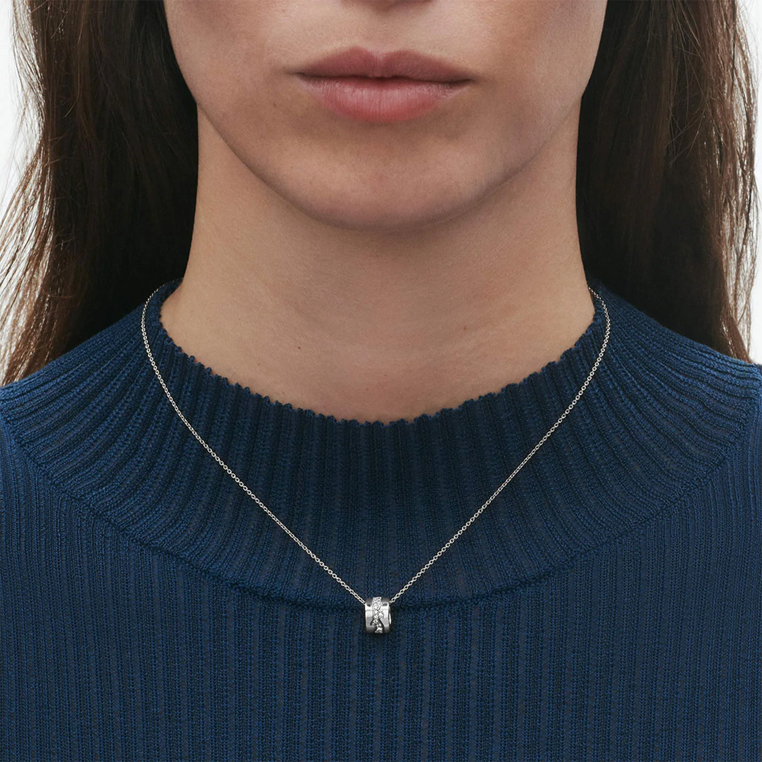 Fusion 18ct White Gold Pave Set Diamond Pendant - Image 3
