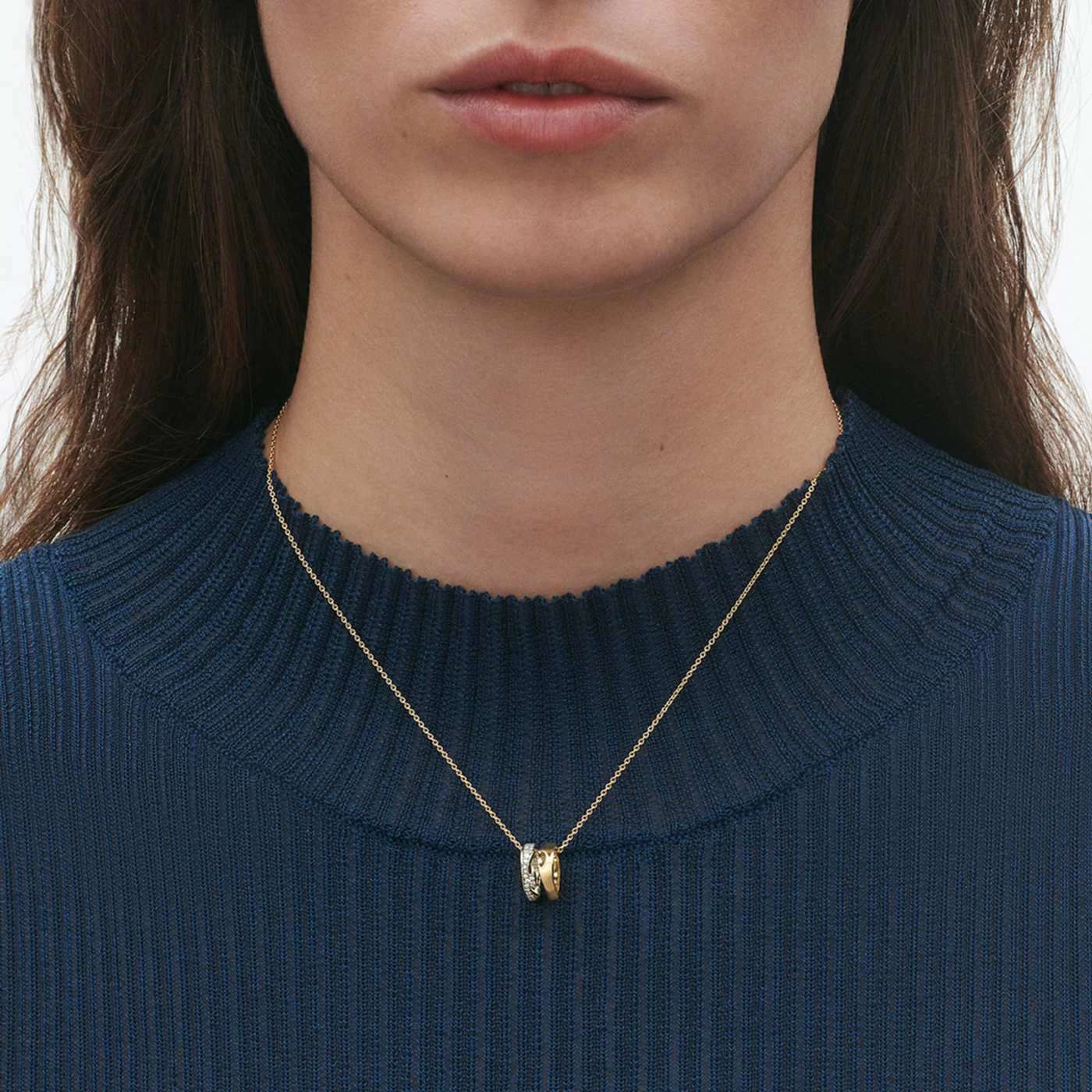 Fusion 18ct Yellow And White Gold Diamond Set Open Pendant - Image 3