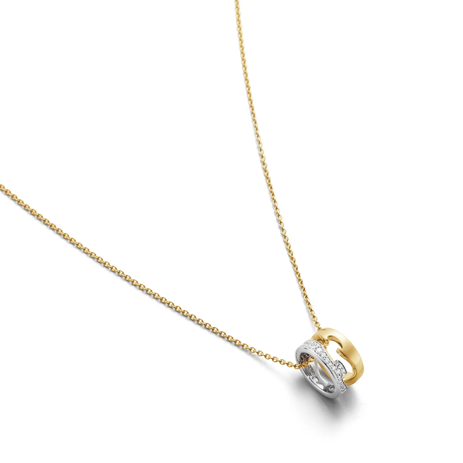 Fusion 18ct Yellow And White Gold Diamond Set Open Pendant - Image 4