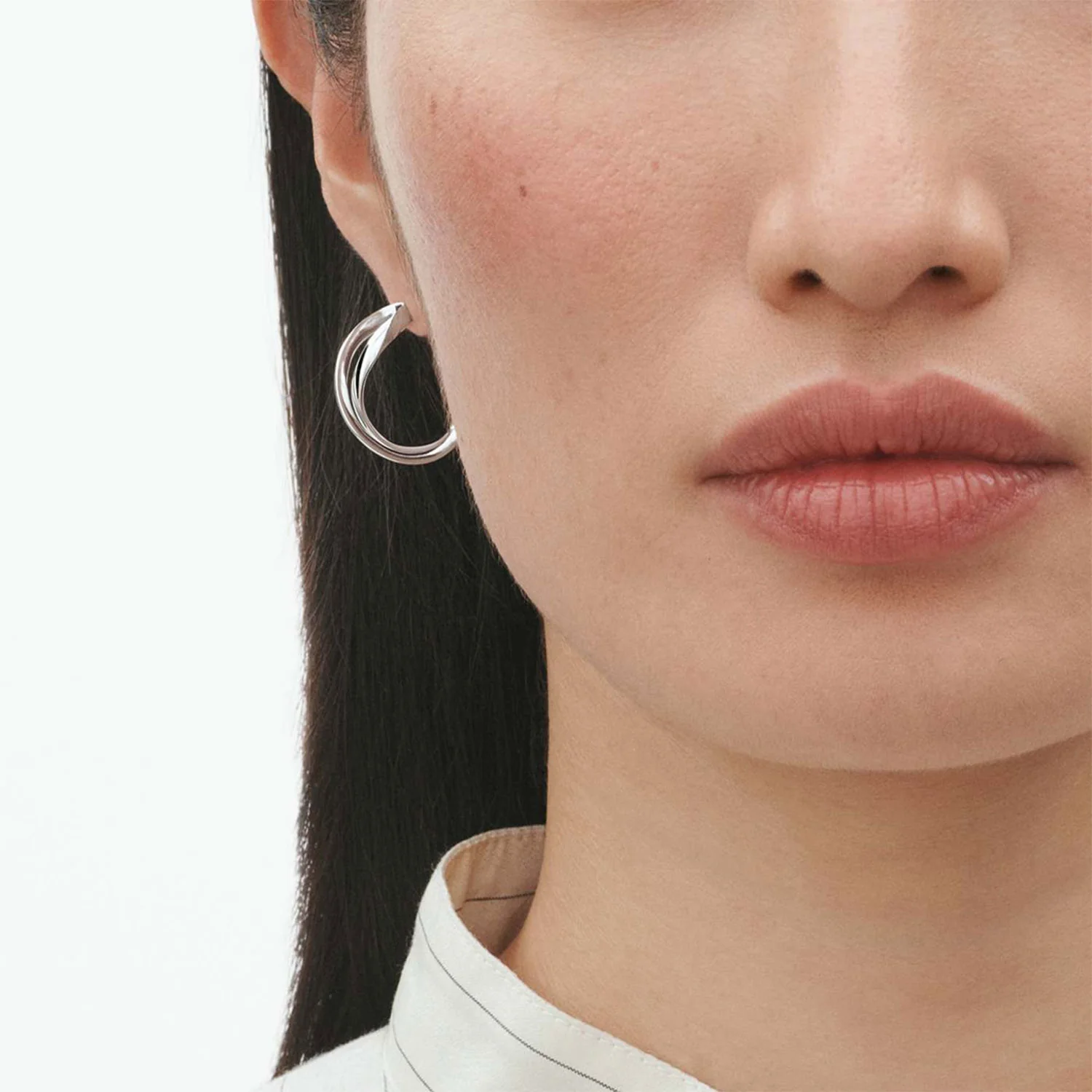 Infinity Silver Hoop Earrings - Image 3