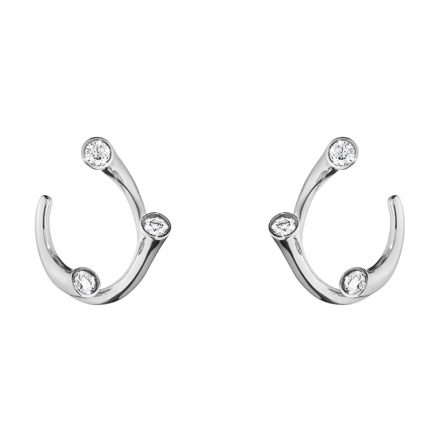 Magic 18ct White Gold Diamond Set Hoop Earrings