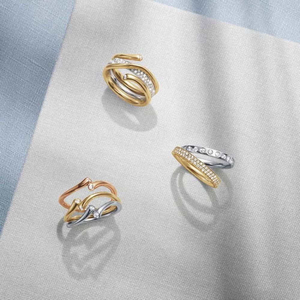 Magic Yellow Gold Diamond Pave Set Centre Ring - Image 4
