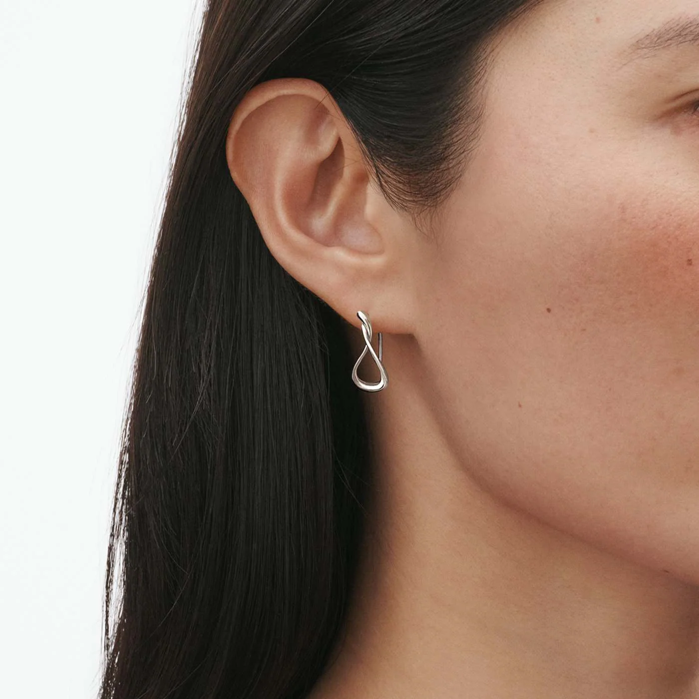 Mercy Silver Small Earhoops - Image 3